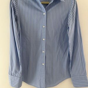 GAP Light Blue Striped Fitted Shirt